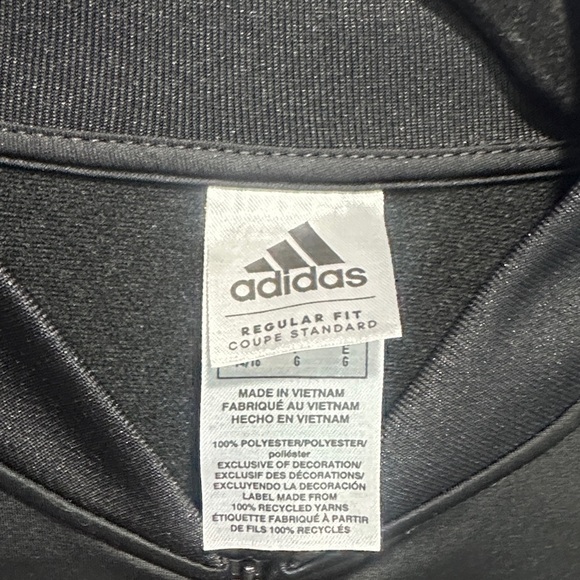 NWOT Adidas Black Jacket with Blue and Green Accents size 14/16 - Picture 2 of 5